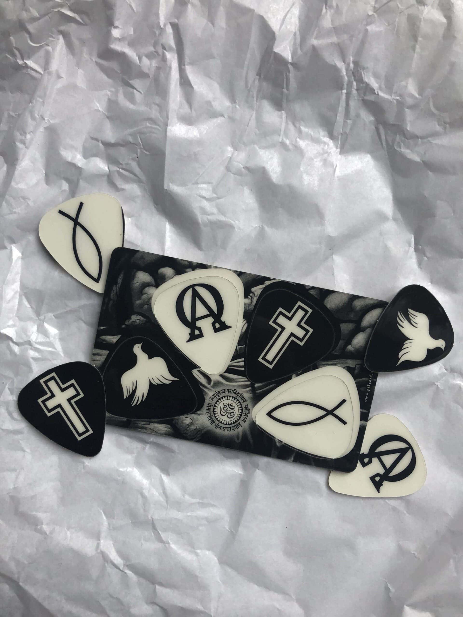 Glaube Symbole, christliche Gitarre Plektren, evangelische, katholische, christliche Musik Accessoires.