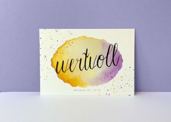 Gottesbotschaft Karte mit Wasserfarben Design für christliche Inspiration.