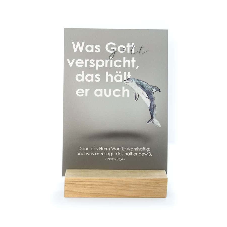 Gottesversprechen Inspiration Wandbild mit Fischmotiv für christlichen Haushalt.