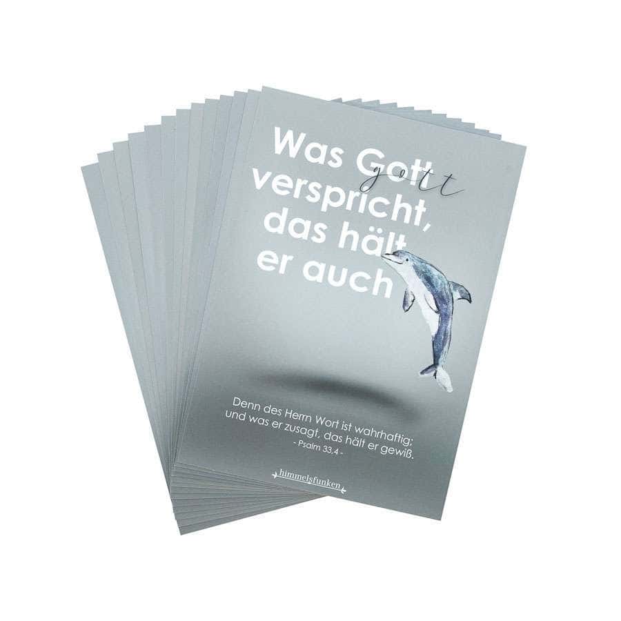 Trostvolle christliche Karte mit Fischmotiv und Bibelvers für Glaubensstärkung.