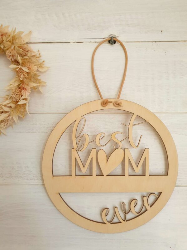Hölzernes Wandbild mit "Best Mom Ever" für christliche Mütter, christliche Geschenkidee.