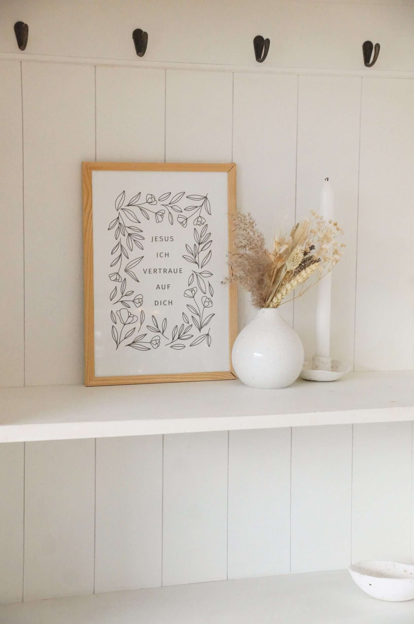 Segensspruch Jesus vertraue auf dich Bibel Wandbild.