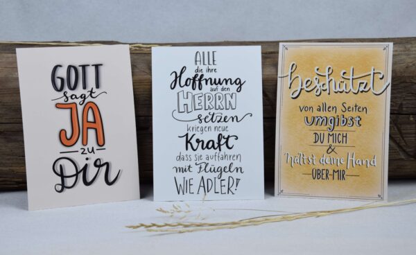 Glaubensbotschaften auf christlichen Grußkarten, Inspiration für Christen, christliche Sprüche.