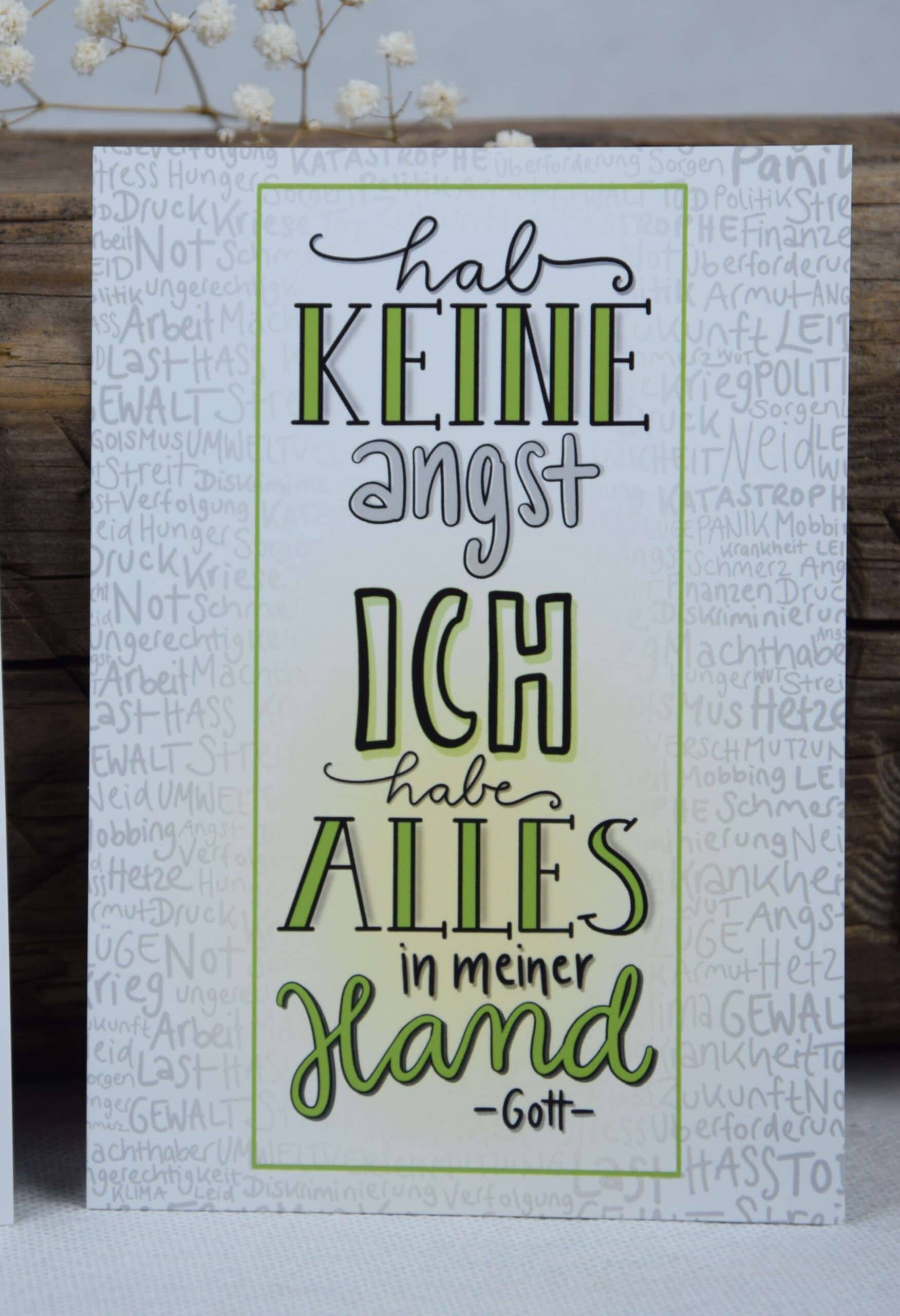 Keine Angst vor Gott, christliches Zitat, Glaubensbotschaft, christliche Motivation, christliche Inspiration.