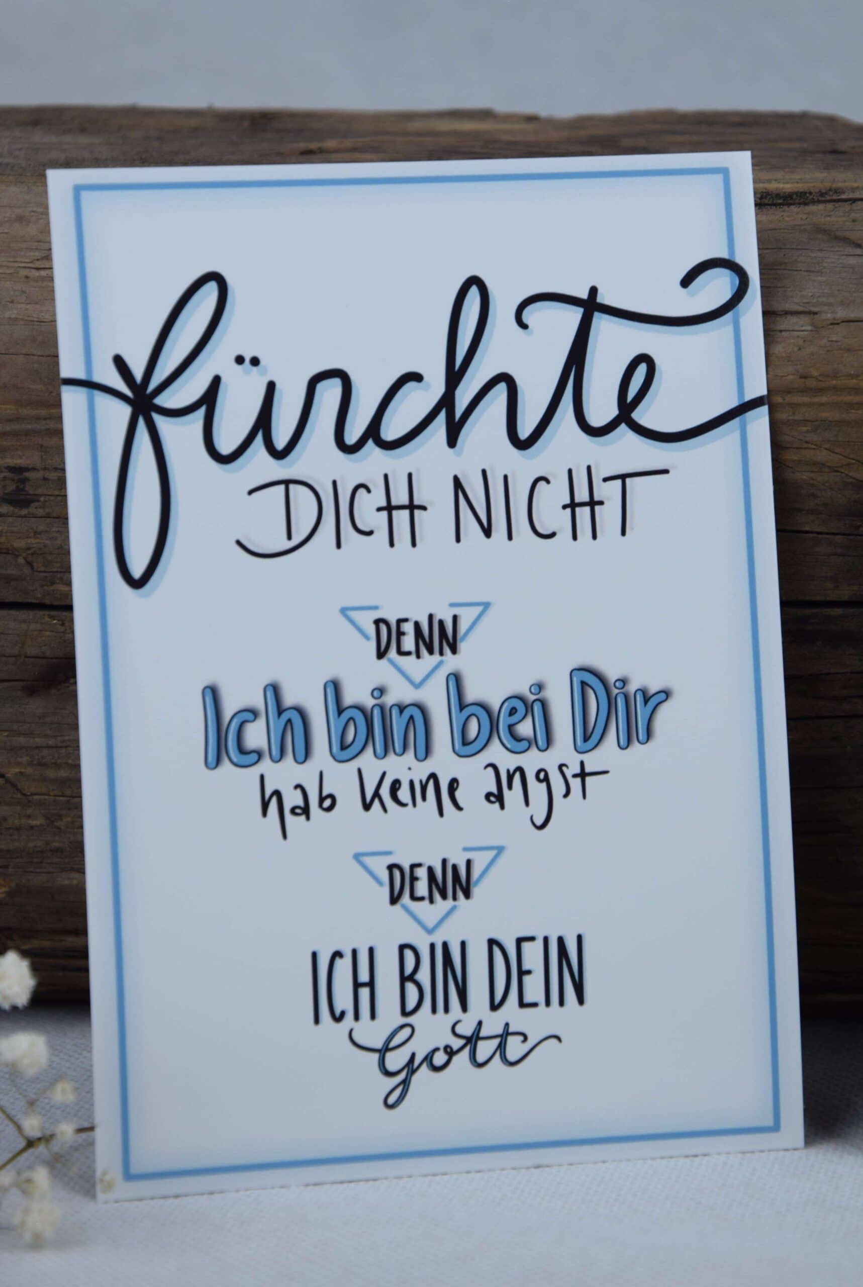 Segensspruch mit Bibelvers, christliche Karte, Glauben, Vertrauen, religiöses Geschenk.