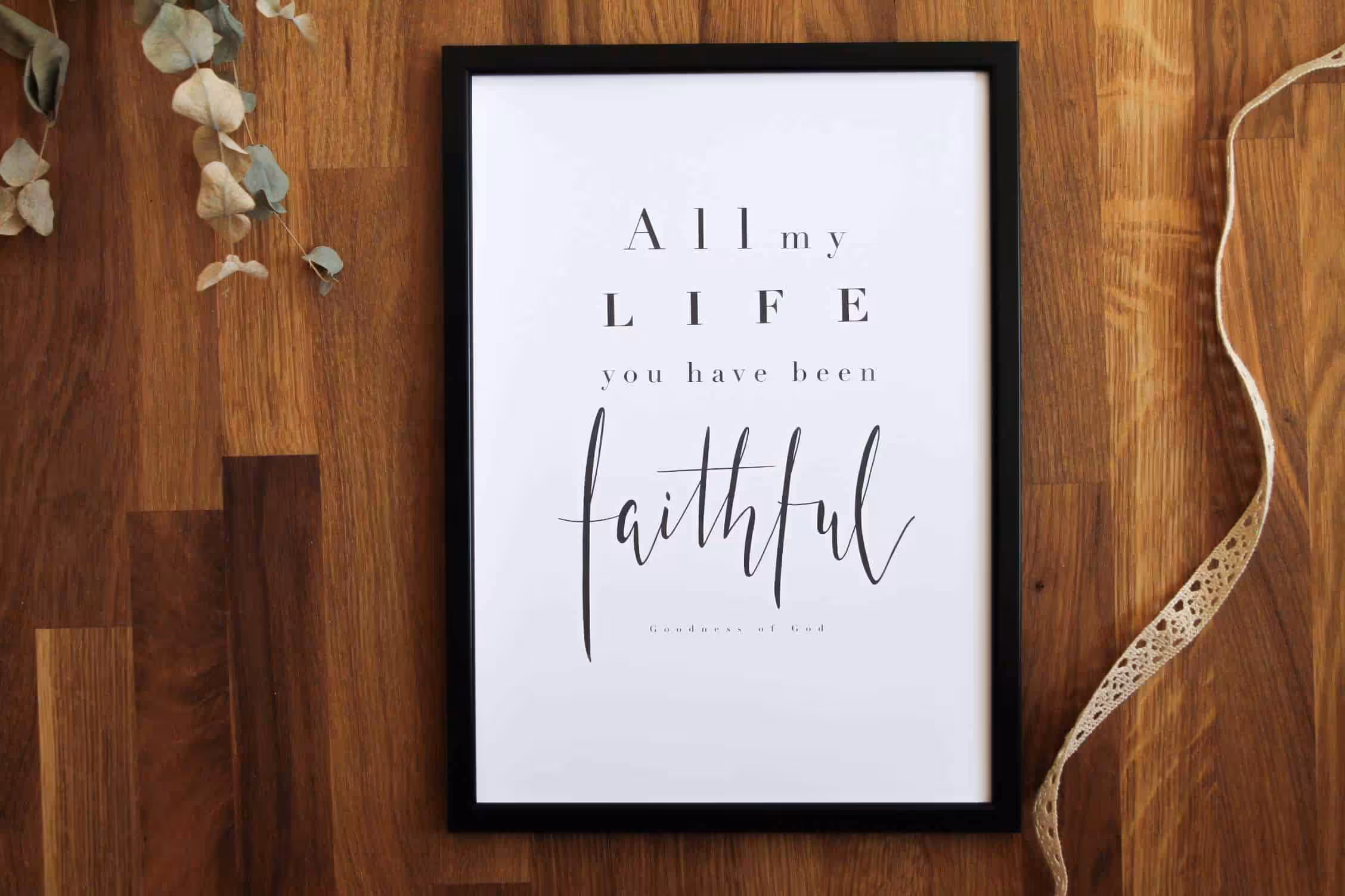 Glaubensposter mit christlichem Zitat und modernem Design, Decoder für christliche Marken.