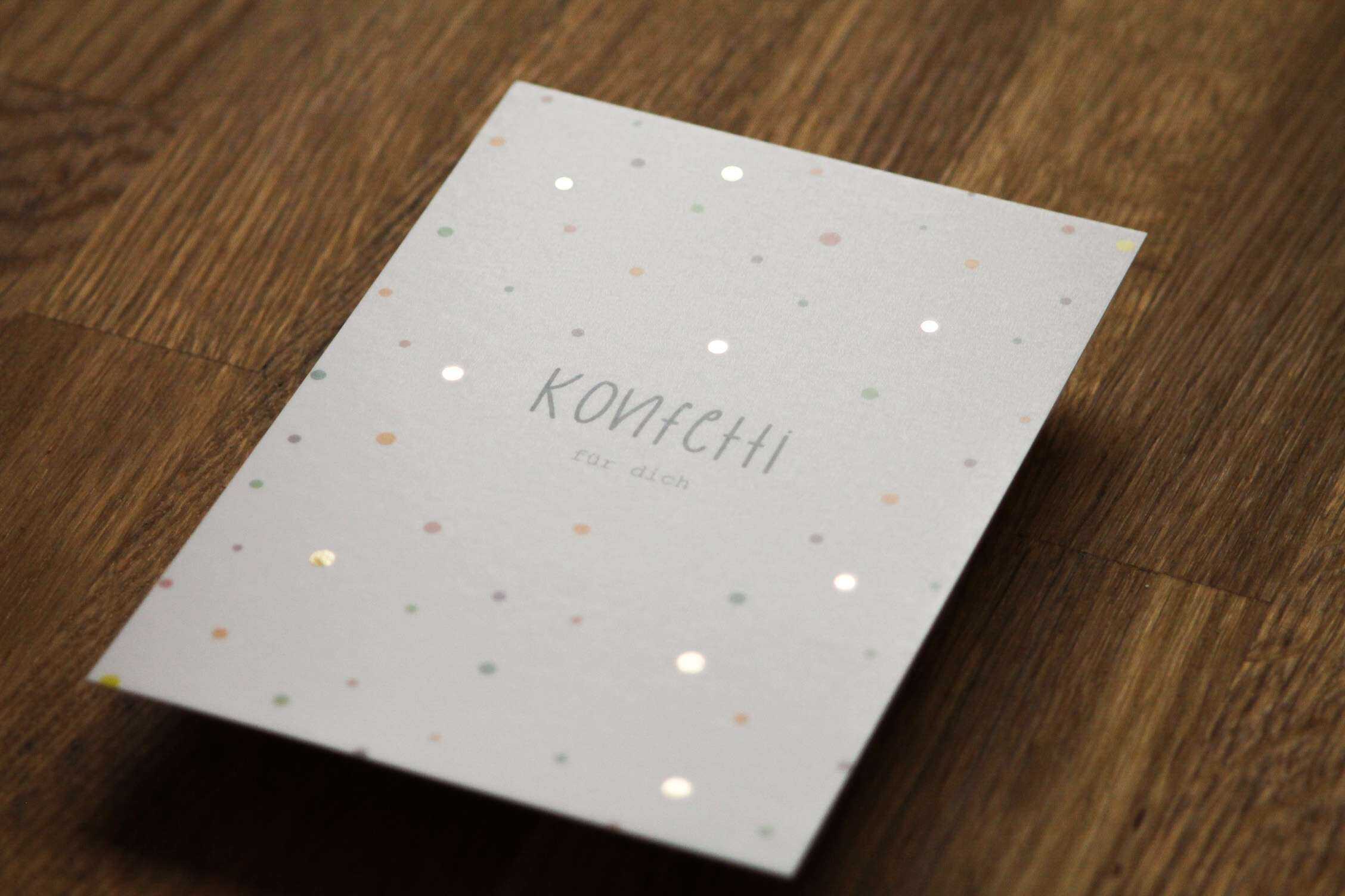 Festliche Christliche Konfetti-Karte, handgemacht, für besondere Anlässe, Glaube, Hoffnung, Liebe.