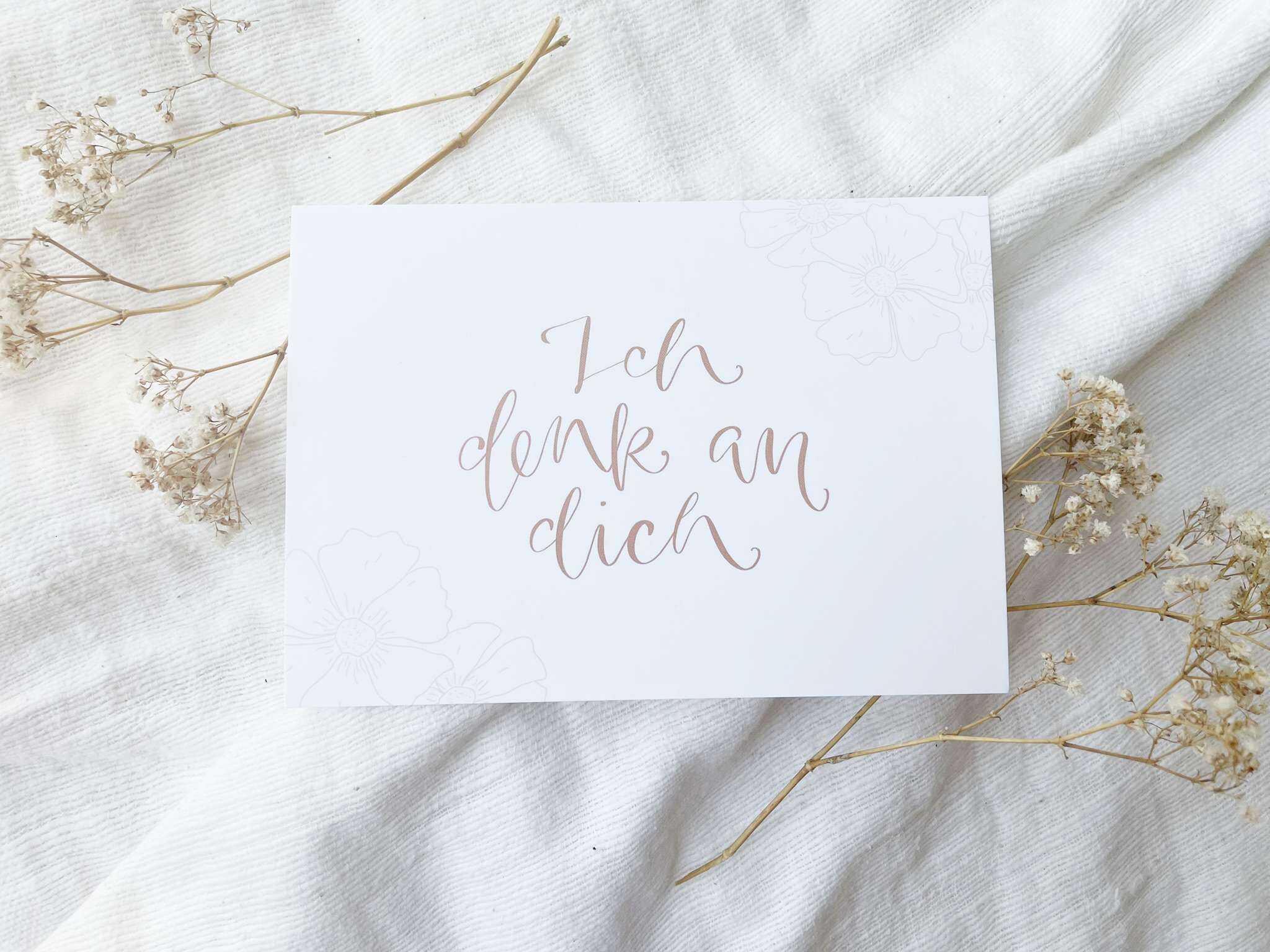 Danksagungskarte mit Blumen und christlichem Gruß, ideal für christliche Marken.