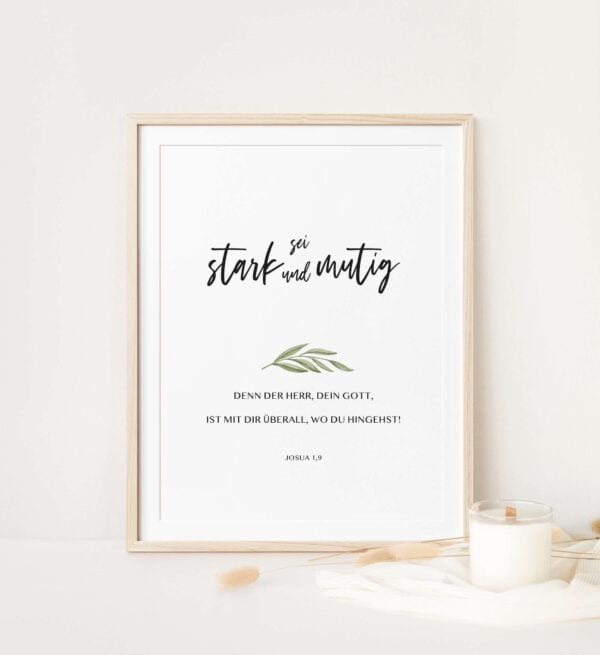 Inspirationsbild mit christlicher Botschaft, Mut-Motiv, religiöse Dekoration, christliche Kunst.