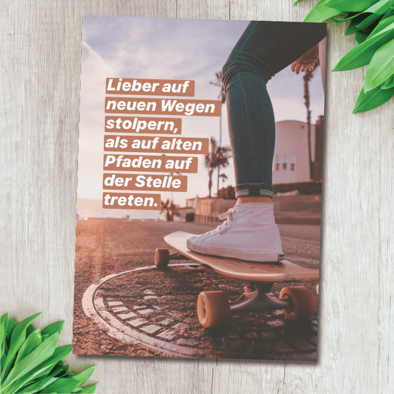 Mut macher Bibelvers, christliche Inspiration, positive Lebensweisheit, Glaubensbotschaft.