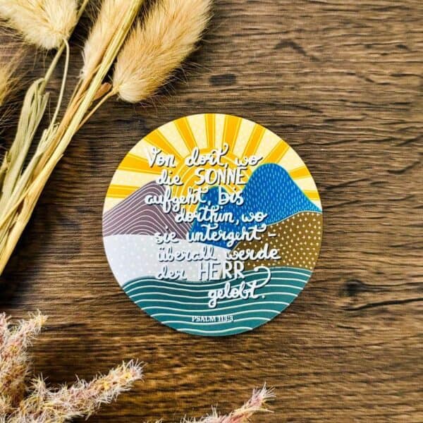 Fröhliche Bibelzitat-Aufkleber mit Sonnen- und Bergmotiven, christliche Marken--stage2603.mookho.de.