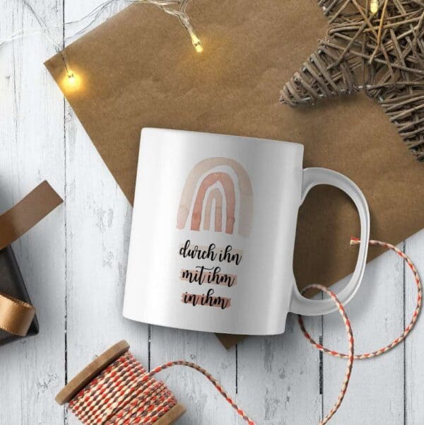 Gebets-Motiv Tasse mit Bibelvers, christliche Geschenkidee, christliche Marken, Mookho.de.