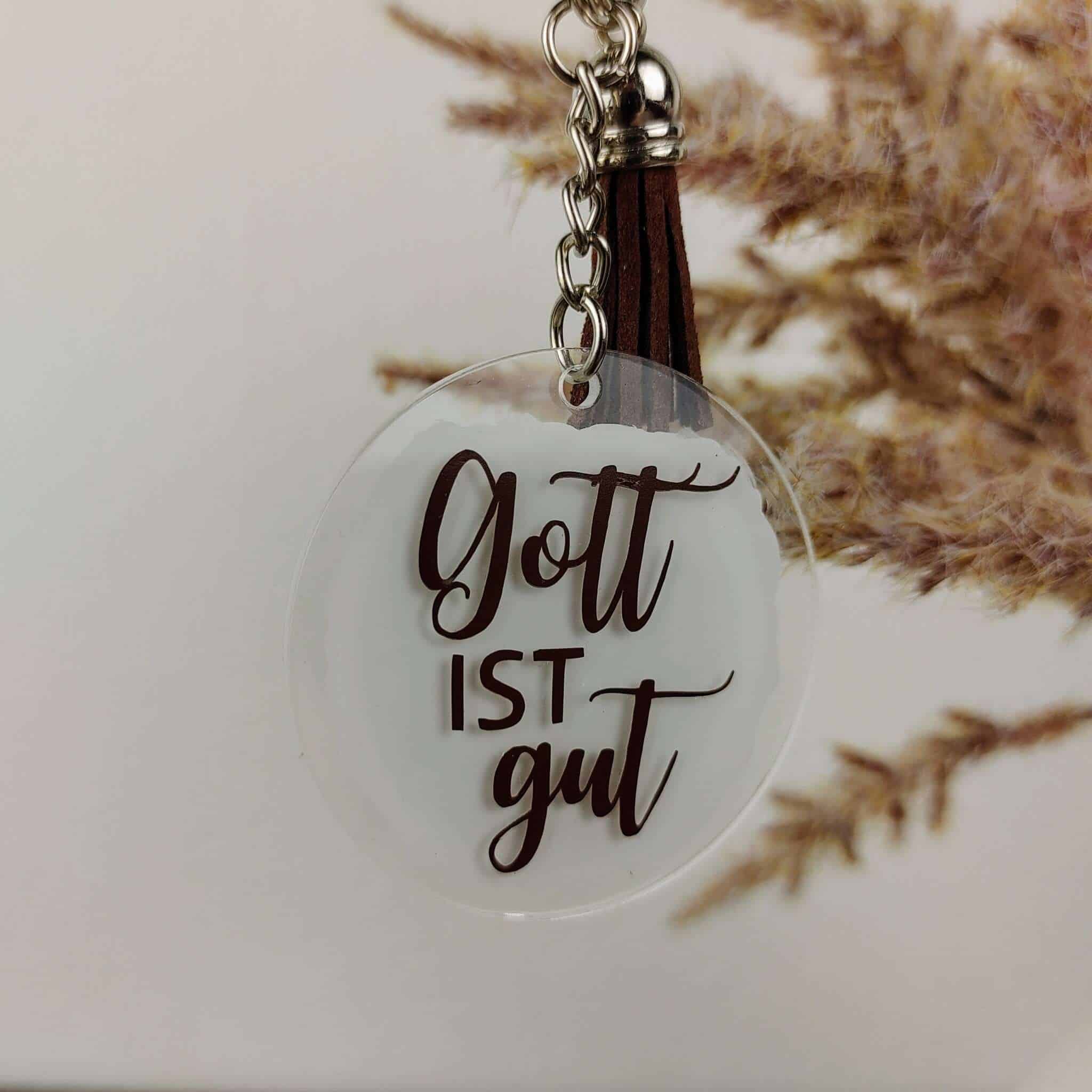 Günstiger christlicher Anhänger mit "Gott ist gut" Schrift, Geschenkidee für Christen.