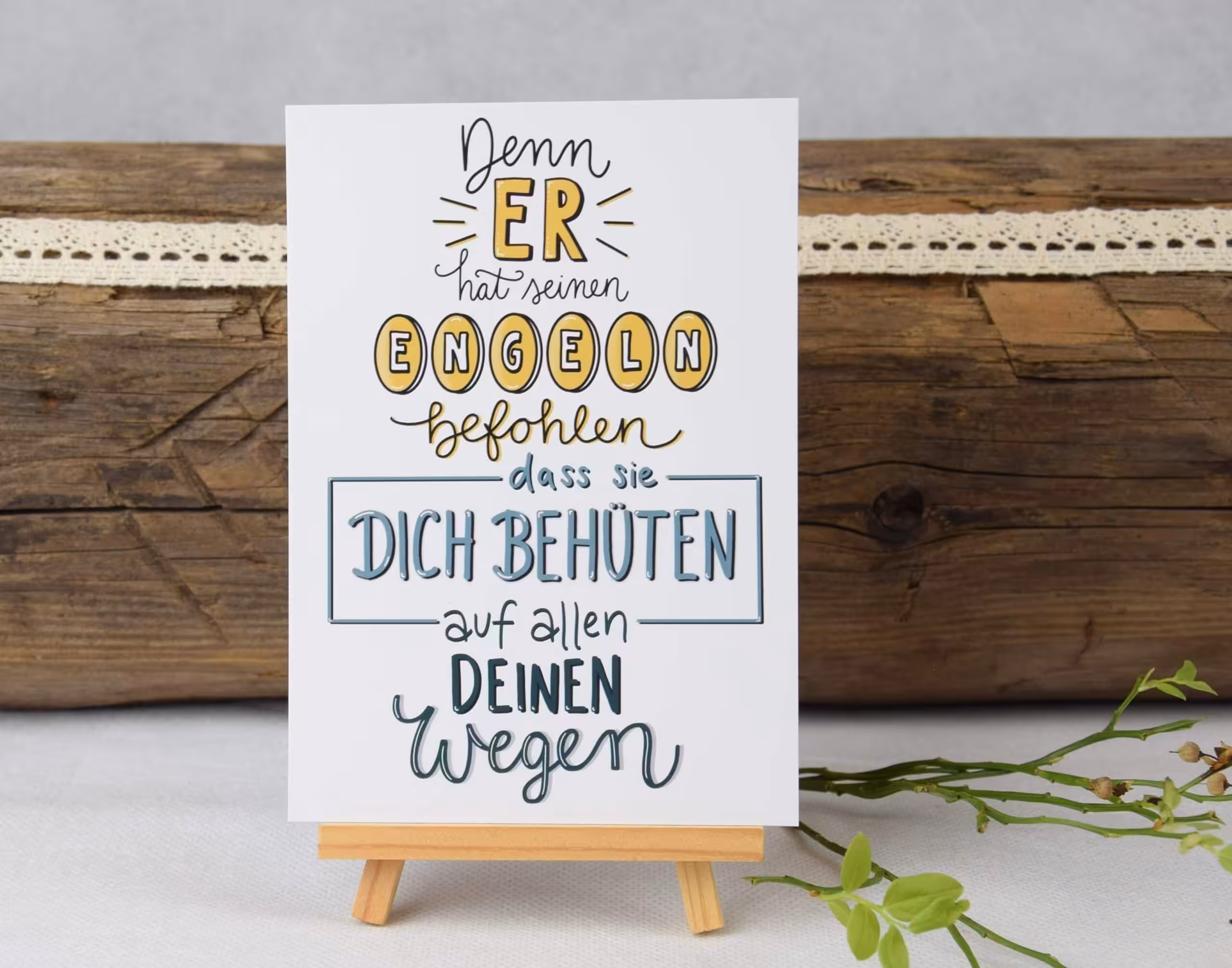 Gottesmotiv mit Bibelvers auf Holzbrett, christliches Dekor, spirituelle Wanddekoration.