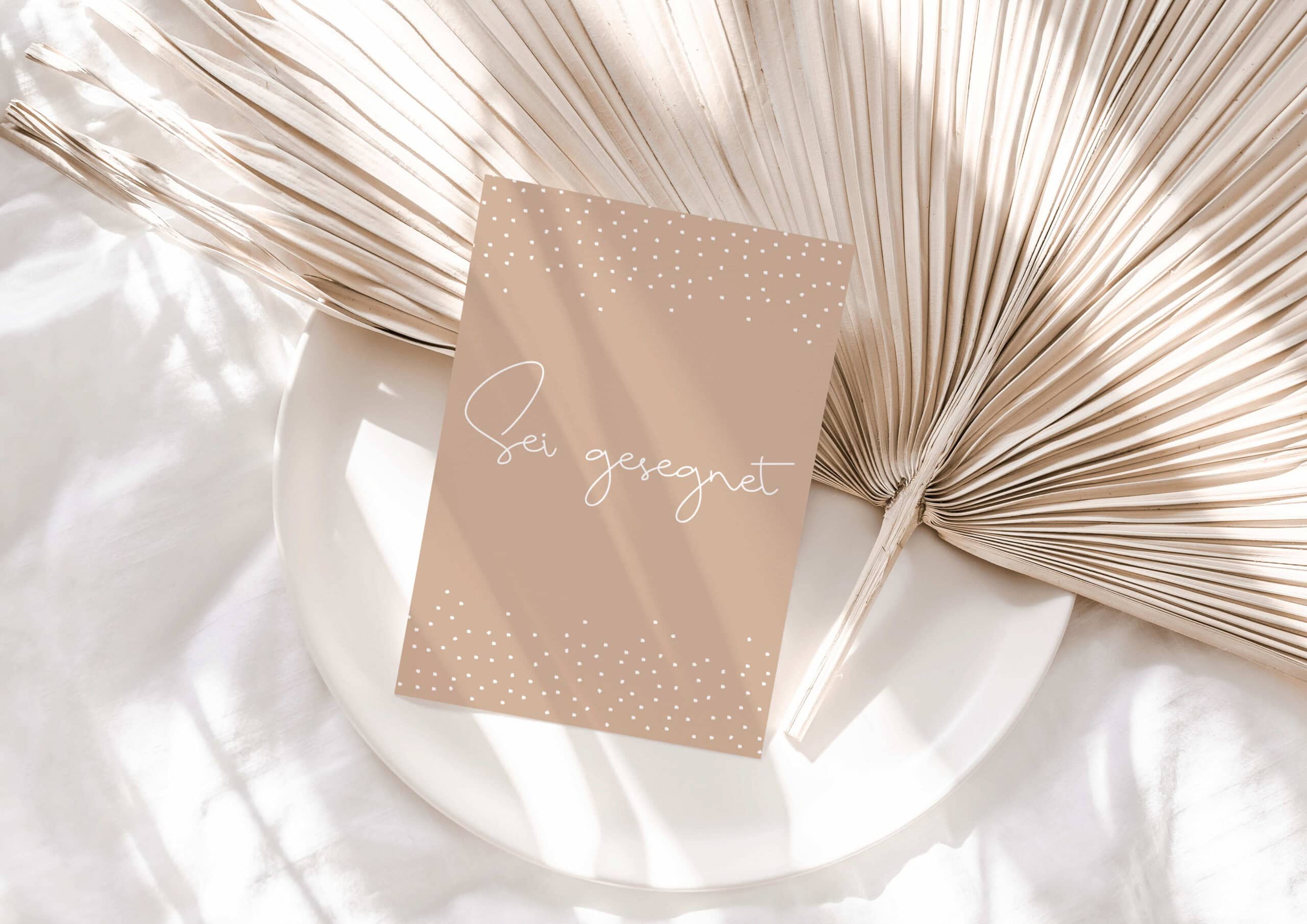 Segenskarte mit neutralem Design für christliche Grüße und Wünsche.