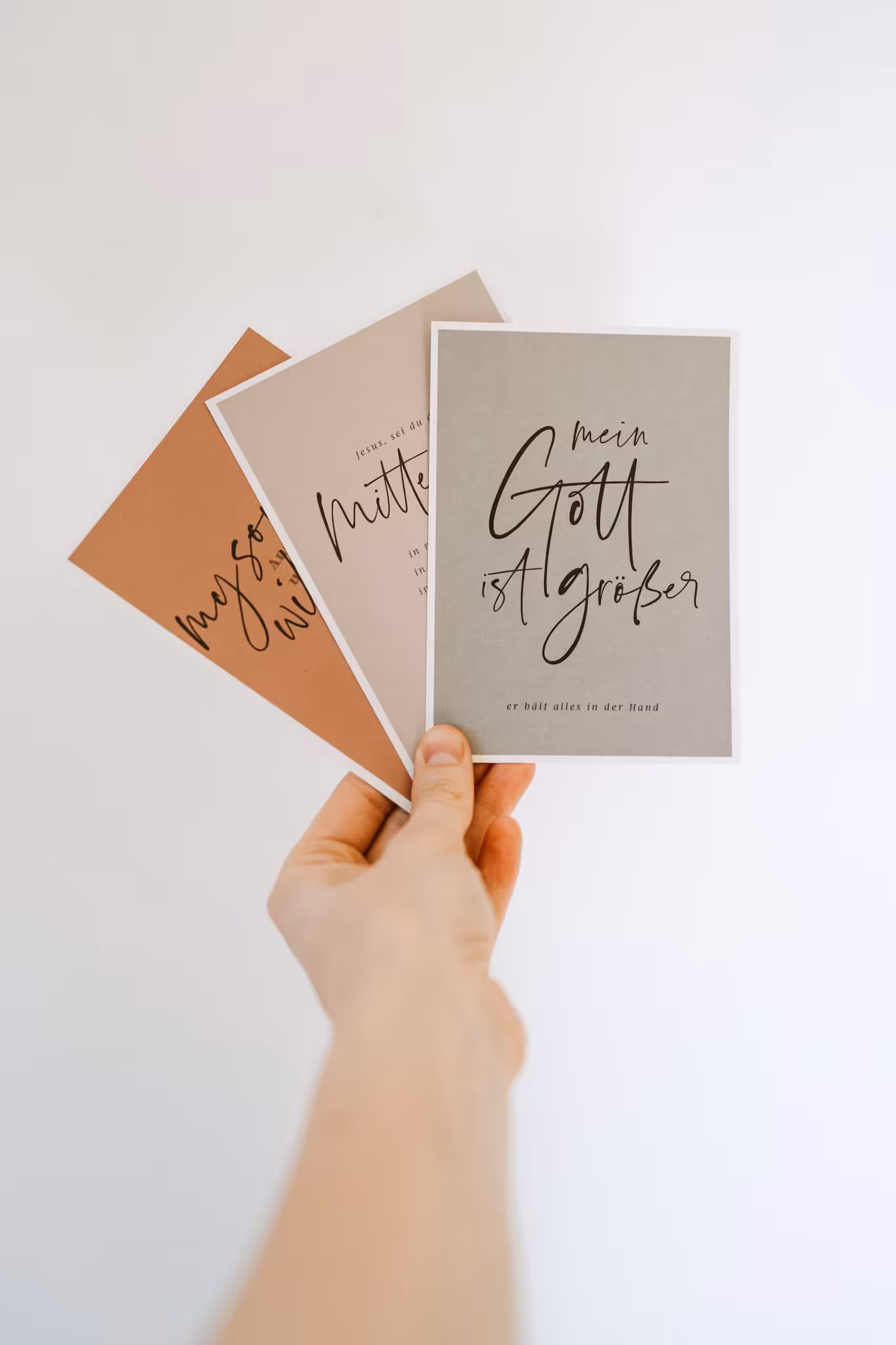 Gottessprüche auf christlichen Grußkarten, Glaube, Hoffnung, Liebe, christliche Botschaft.