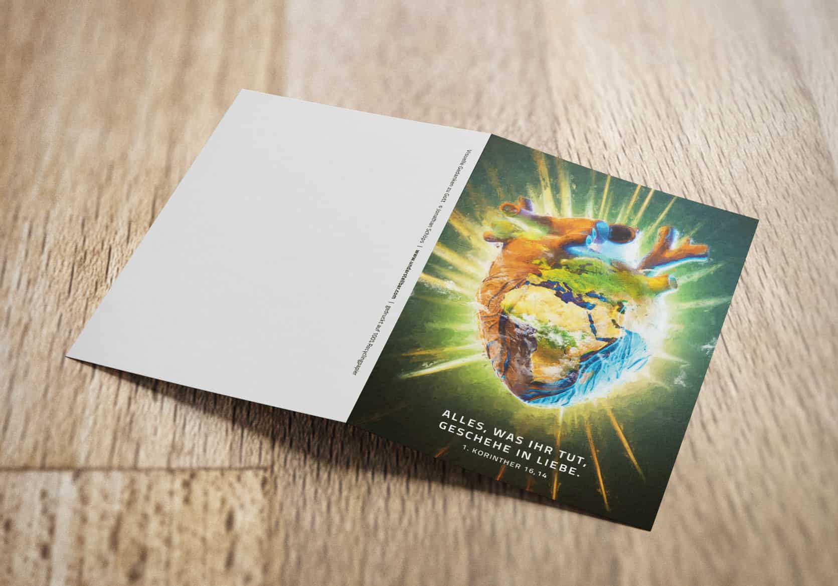 Glaube Inspiriertes Kunstdruck mit Weltkartenmotiv für Christen, religiöse Dekoration.