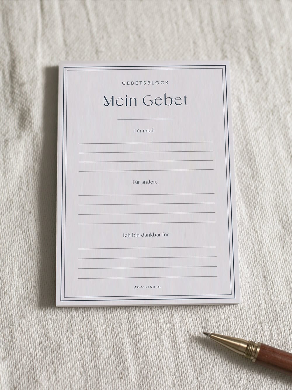 Gebetsblock für christliche Gebete und Meditation, christliches Gebetstagebuch, Gebetsnotiz.