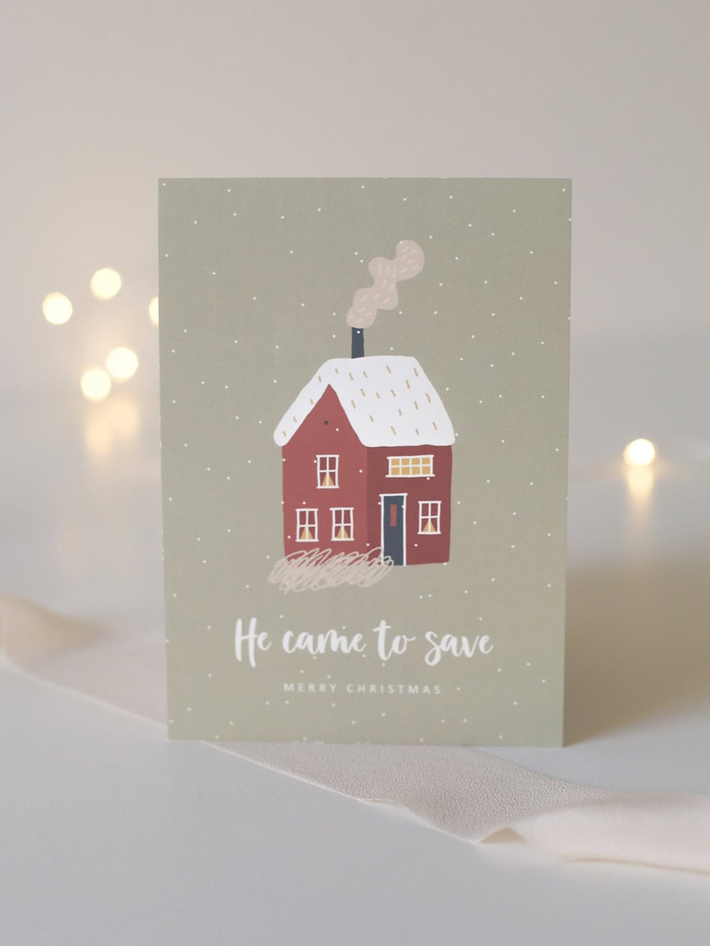 Festliche Weihnachtskarte mit biblischer Botschaft und christlichem Design.