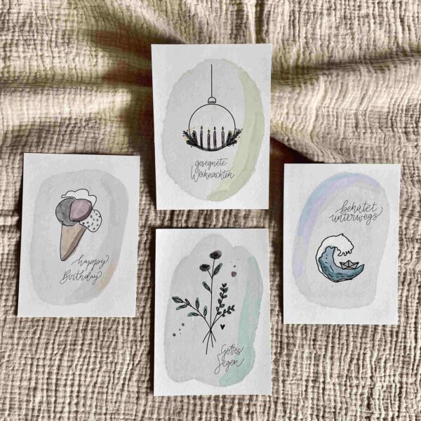 Festliche biblische Grußkarten für Weihnachten, Geburtstage & unterwegs - christliche Designs.