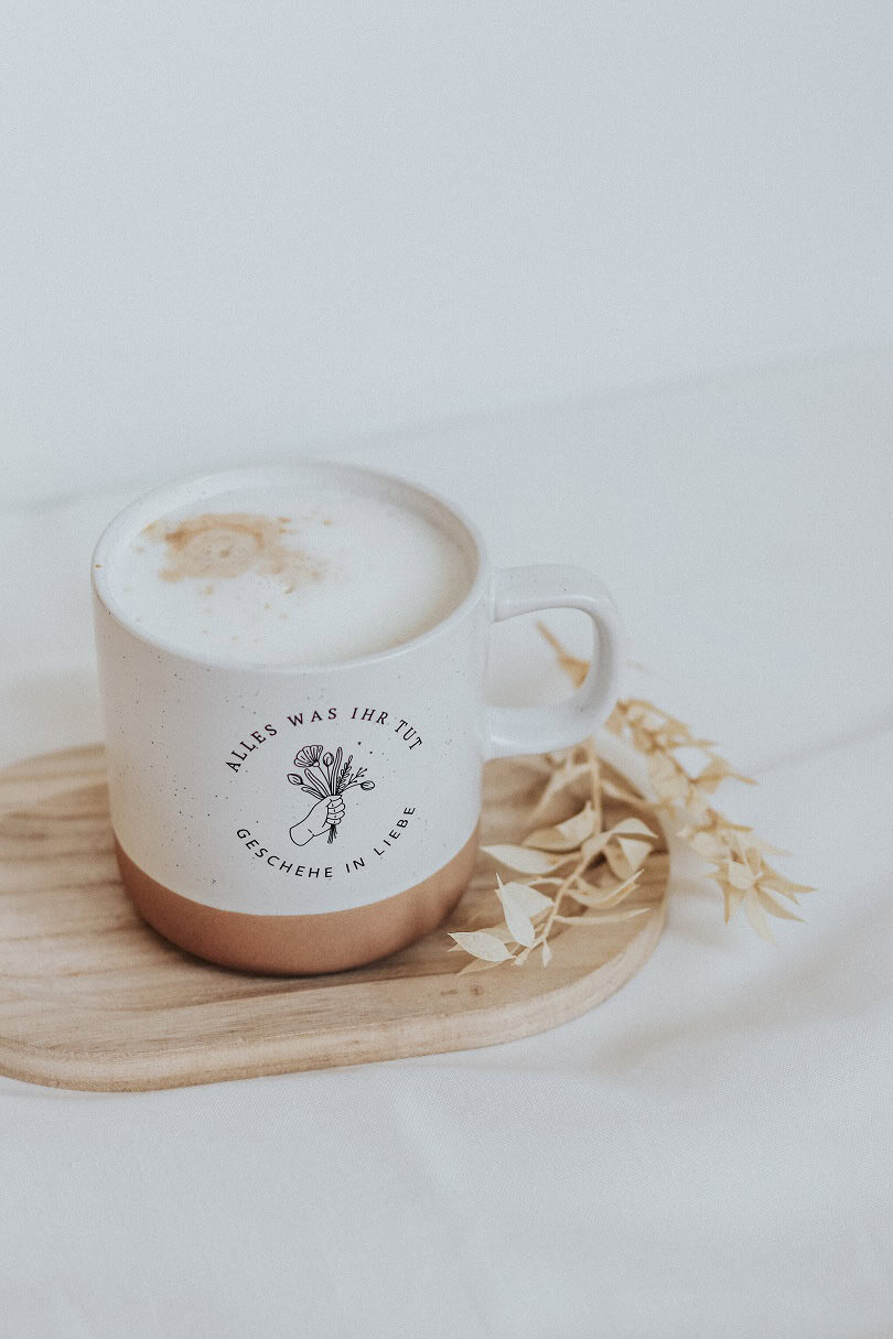 Glaube inspirierte Tasse mit Blumen und Zitat, religiöse Geschenkideen, christliche Marken.