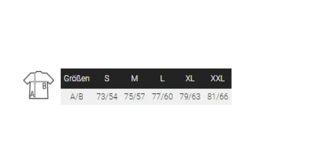 Moderne Christliche Marken T-Shirt Größentabelle auf Mookho.de.