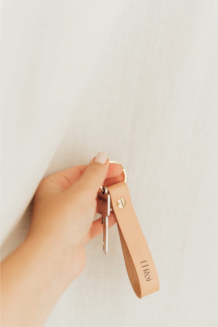 Schlüssel mit Leder-Tag, christliche Marke, christliches Geschenk, Mookho Marketplace.