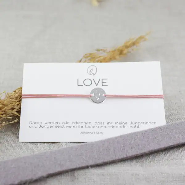 Schmuckarmband mit christlicher Liebe versehener Karte, Glaube, Liebe, Hoffnung, Geschenk.