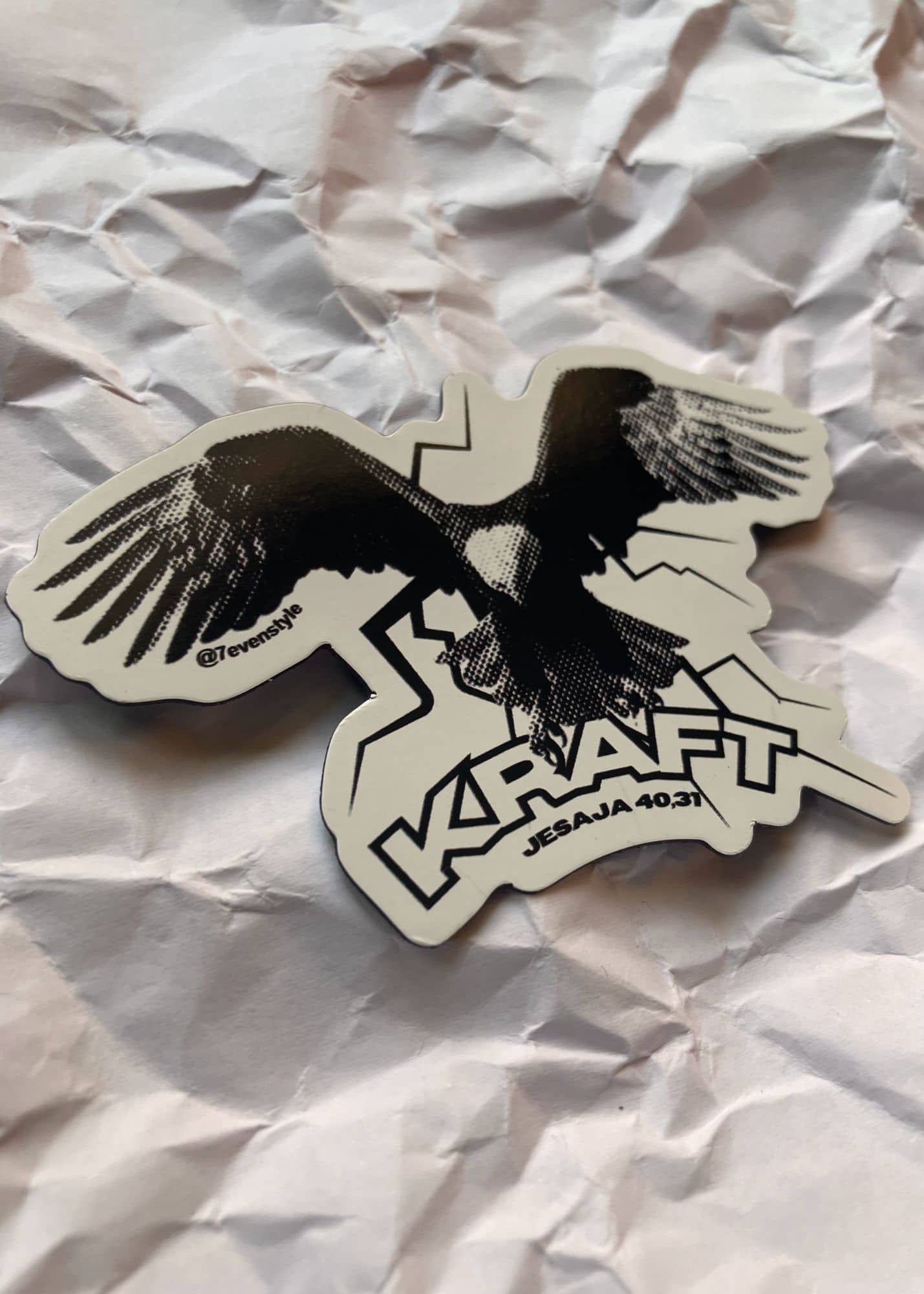 Glaube Sticker mit Adler und Bibelvers Jesaja 40,31, christliche Botschaft, Gottesvertrauen.