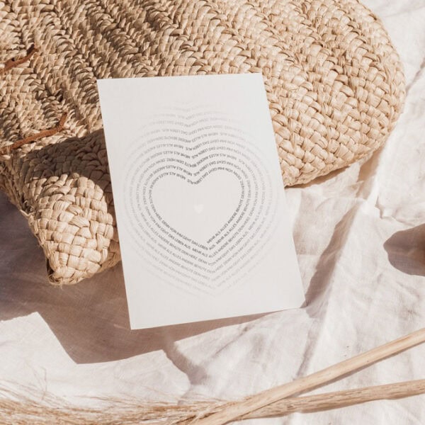 Segenskarte mit Herzdesign für christliche Geschenkideen.