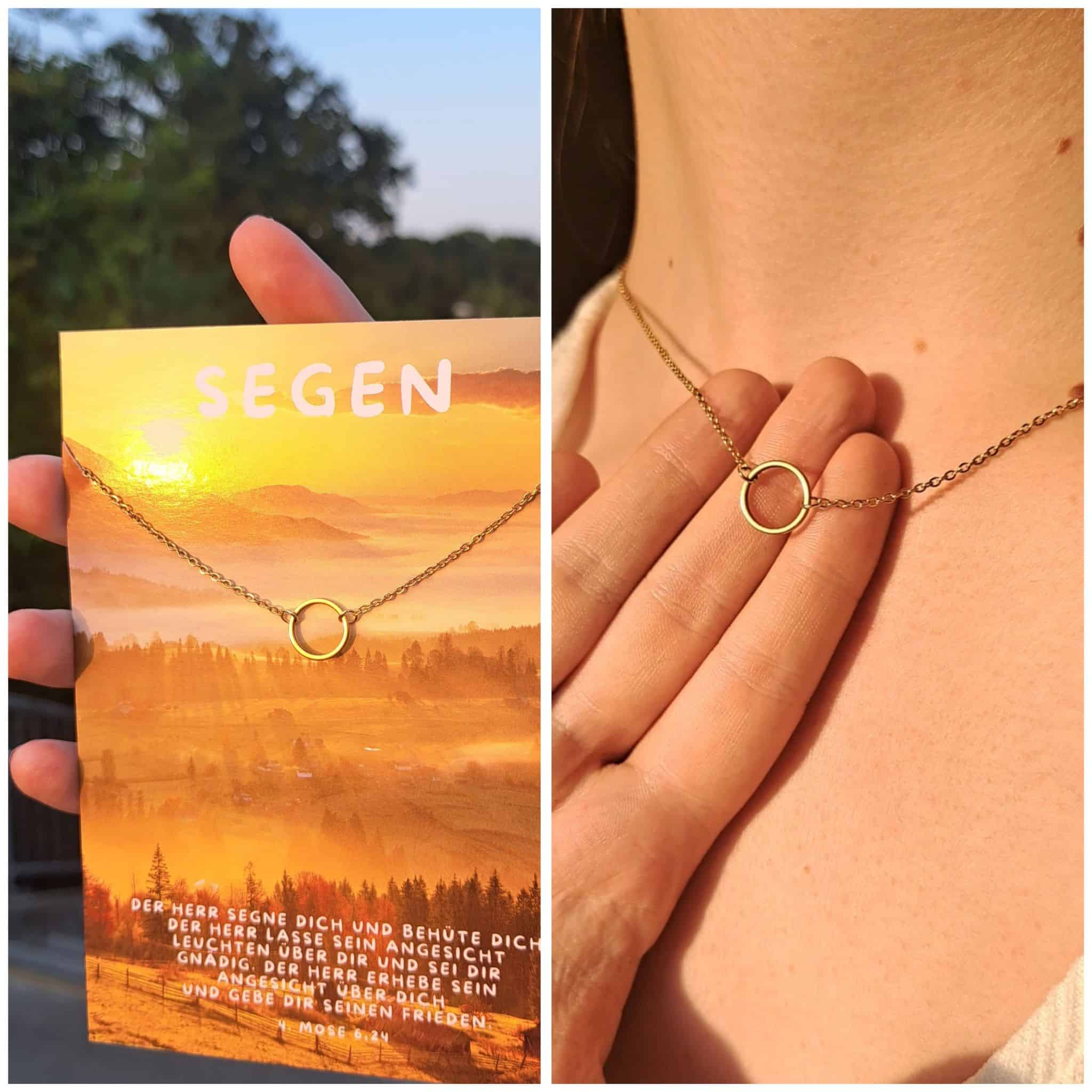 Gebetskette mit goldener Kreis-Struktur für christlichen Glauben.