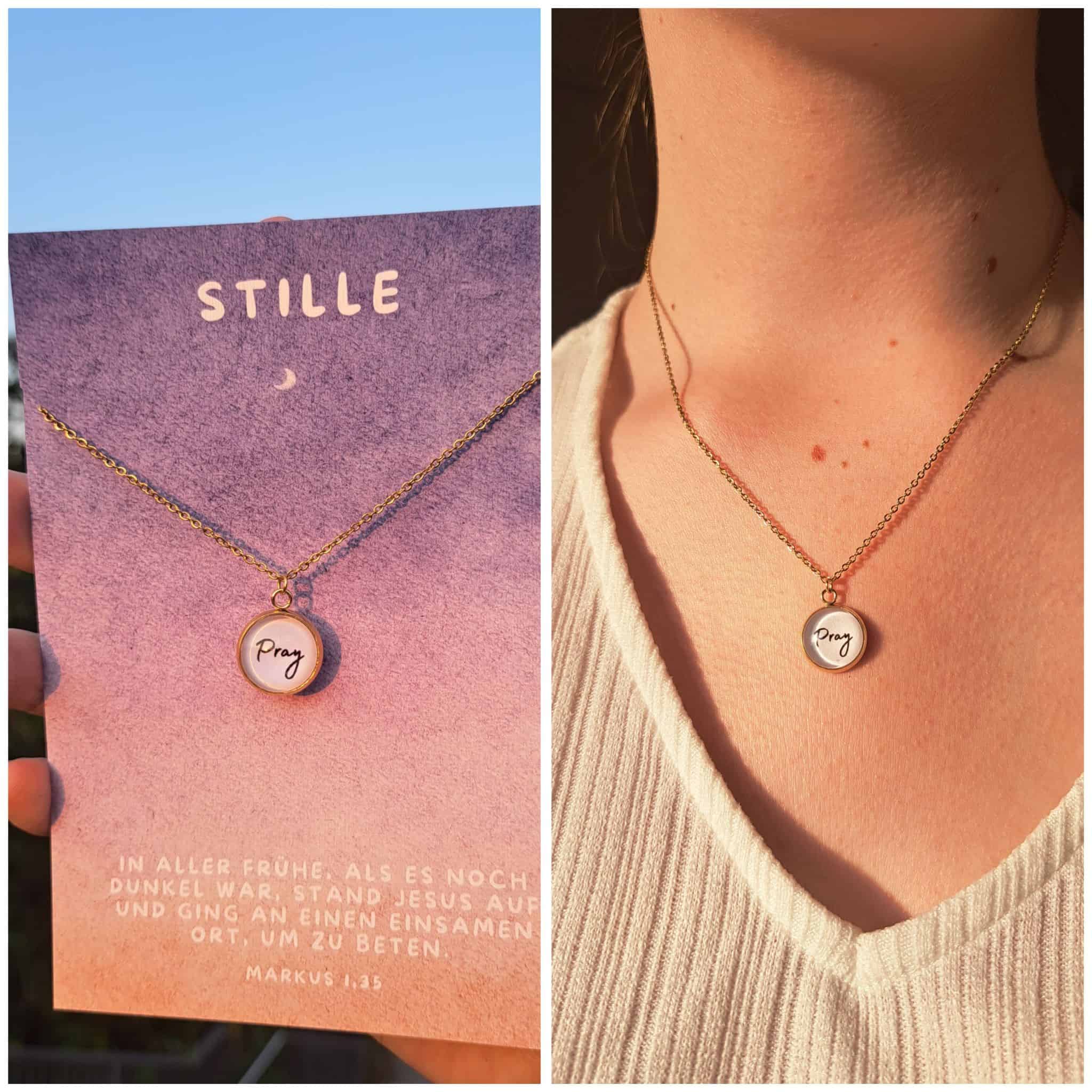 Stille Schmuck mit “Pray” Anhänger für christlichen Glauben.