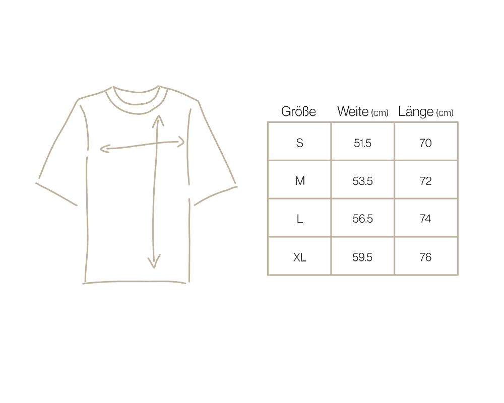 Herren T-Shirt Größenübersicht, christliche Mode, passende Bibel Shirts, christliche Kleidung.