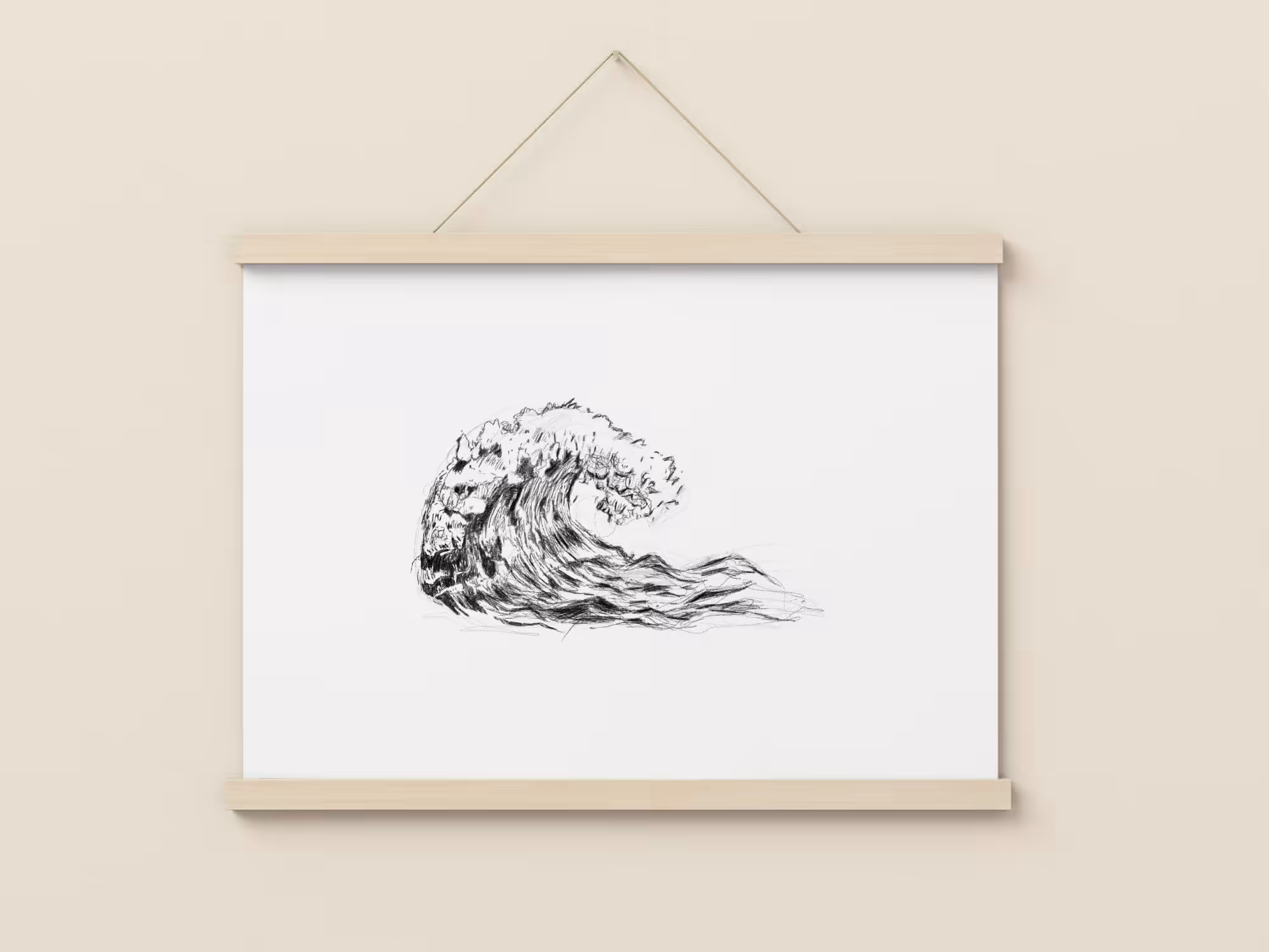 Wellenzeichnung mit christlichem Stil, Spiritualität und Religionskunst.