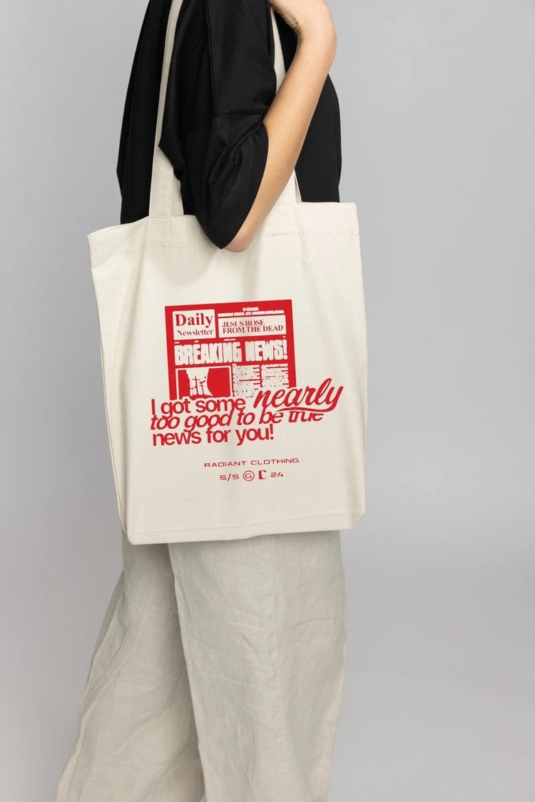 Moderner Bibelvers-Tasche mit christlichem Design für Christen und Glaubensfreund.