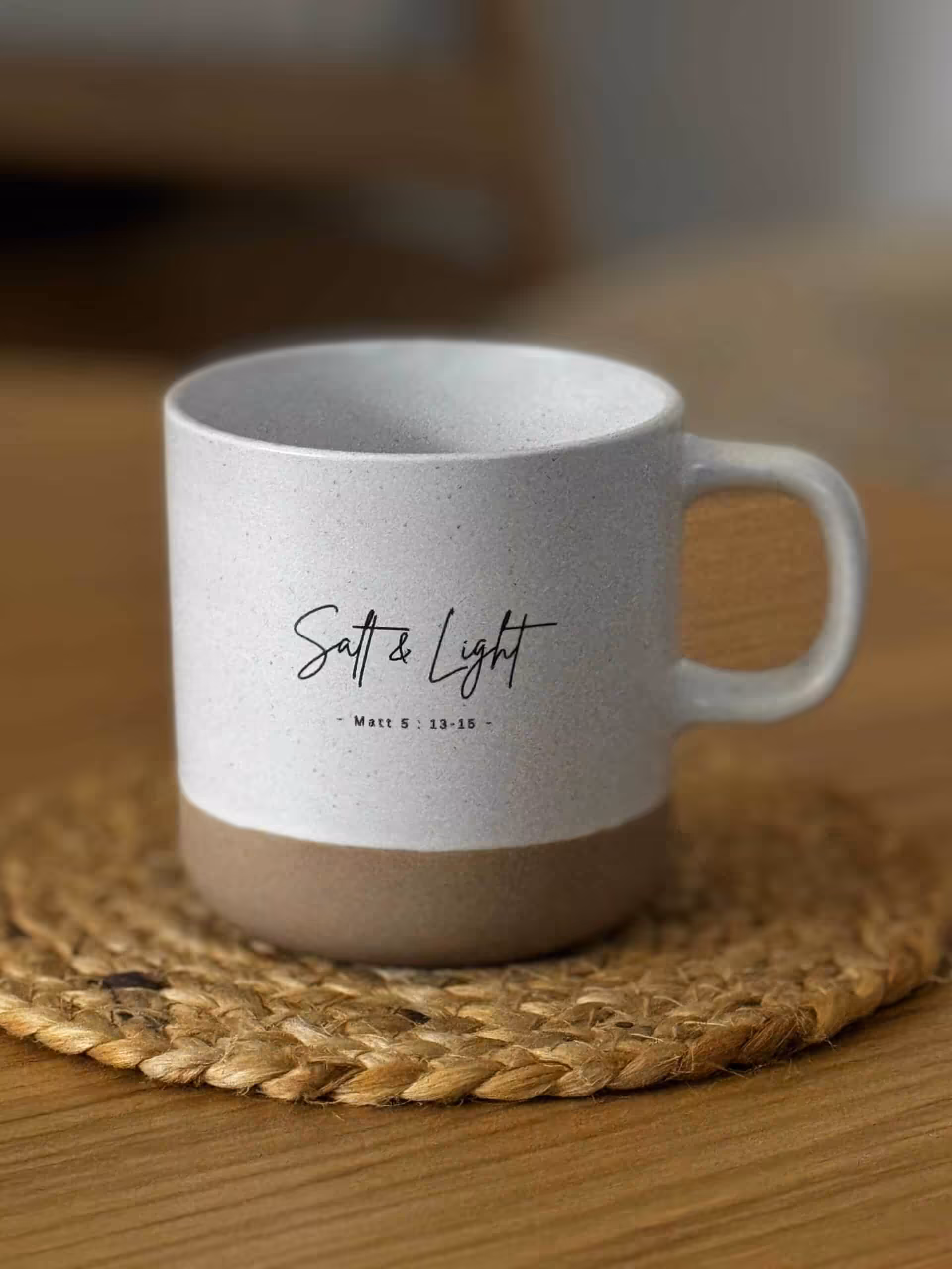 Segensreicher Tassenmotiv mit Bibelversanleitung.