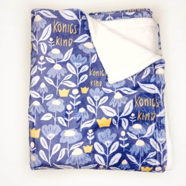 Königskindecke mit Blumenmuster, christliche, religiöse Bettdecke, Gebet, Komfort.
