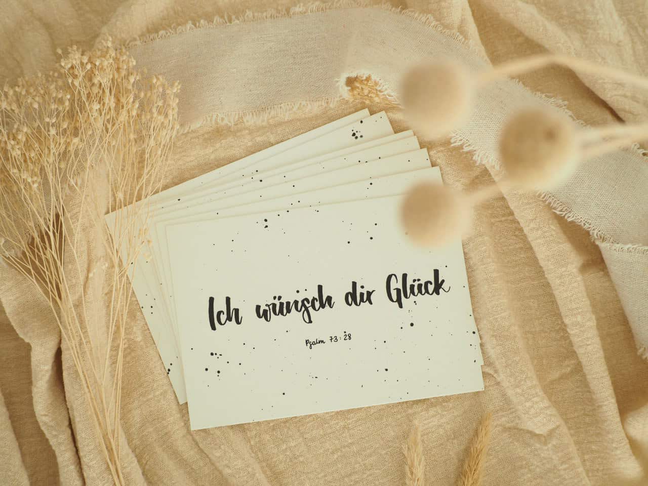 Gottesbotschaft mit christlichem Spruch auf Bibelkarte, christliche Grußkarte, Geschenkidee.