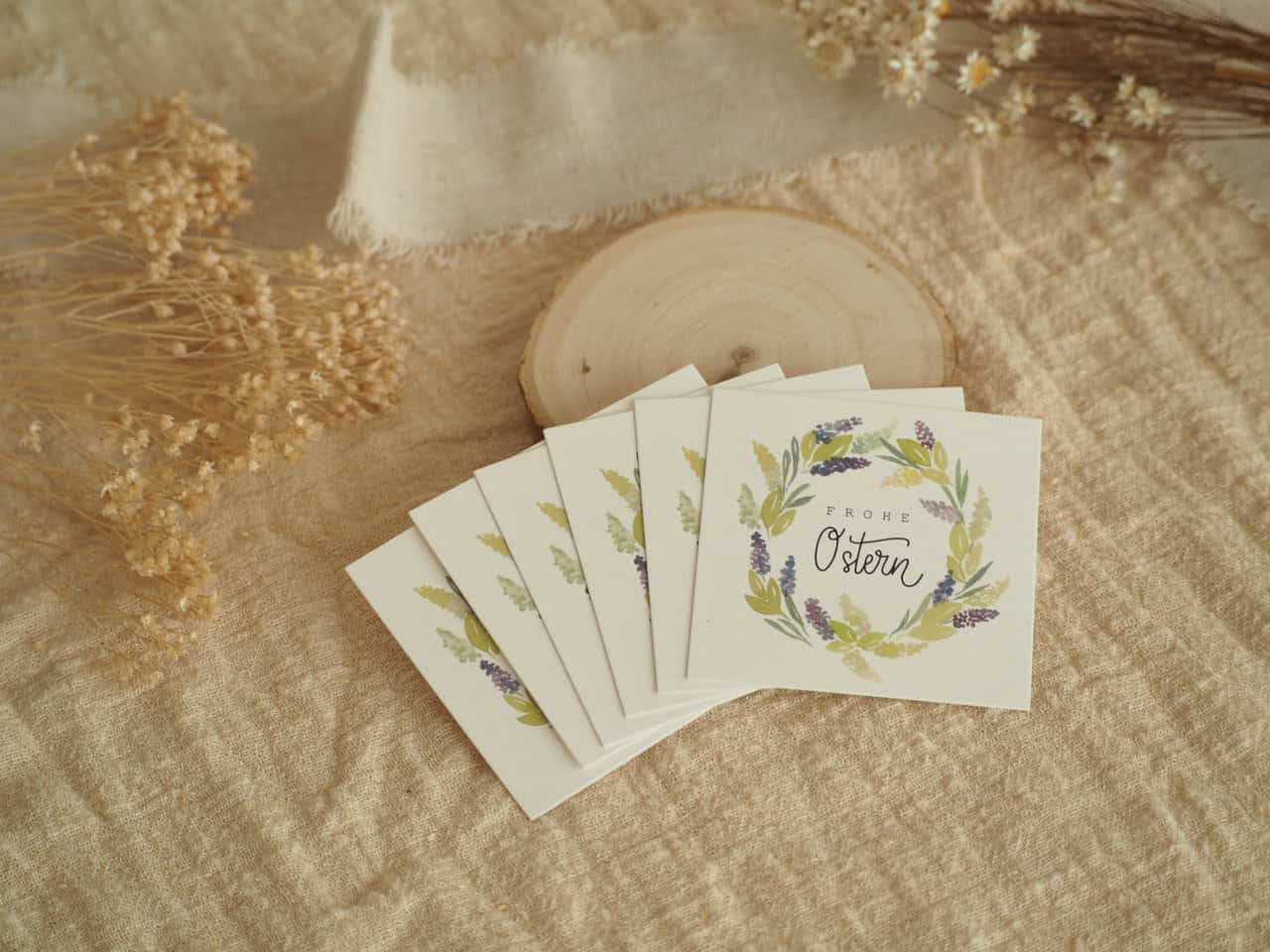 Naturchristliche Osterkarten mit Blumenmuster, online bei stage2603.mookho.de kaufen.