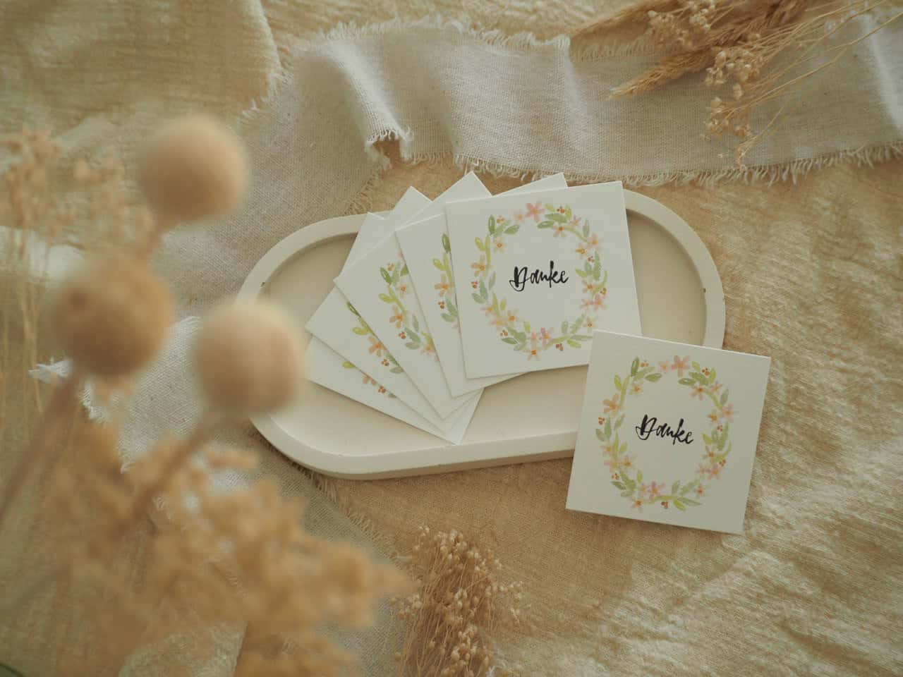 Dankeskarten mit Blumenmuster für christliche Veranstaltungen, Geschenkideen, christliche Grüße.