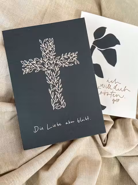 Handgemachte christliche Grußkarten mit Bibelversen, liebevoll gestaltete christliche Grüße.