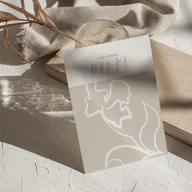 Segenskarte mit christlichem Dankesmotiv, liebevoll gestaltete Grußkarte für Christen.