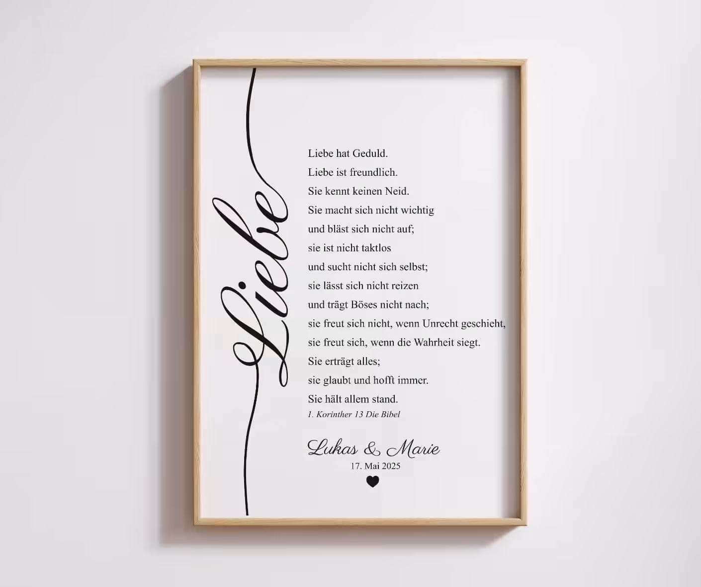 Glaubenszitat im Holzrahmen, christliche Wanddekoration mit Bibelvers, christliche Geschenke.