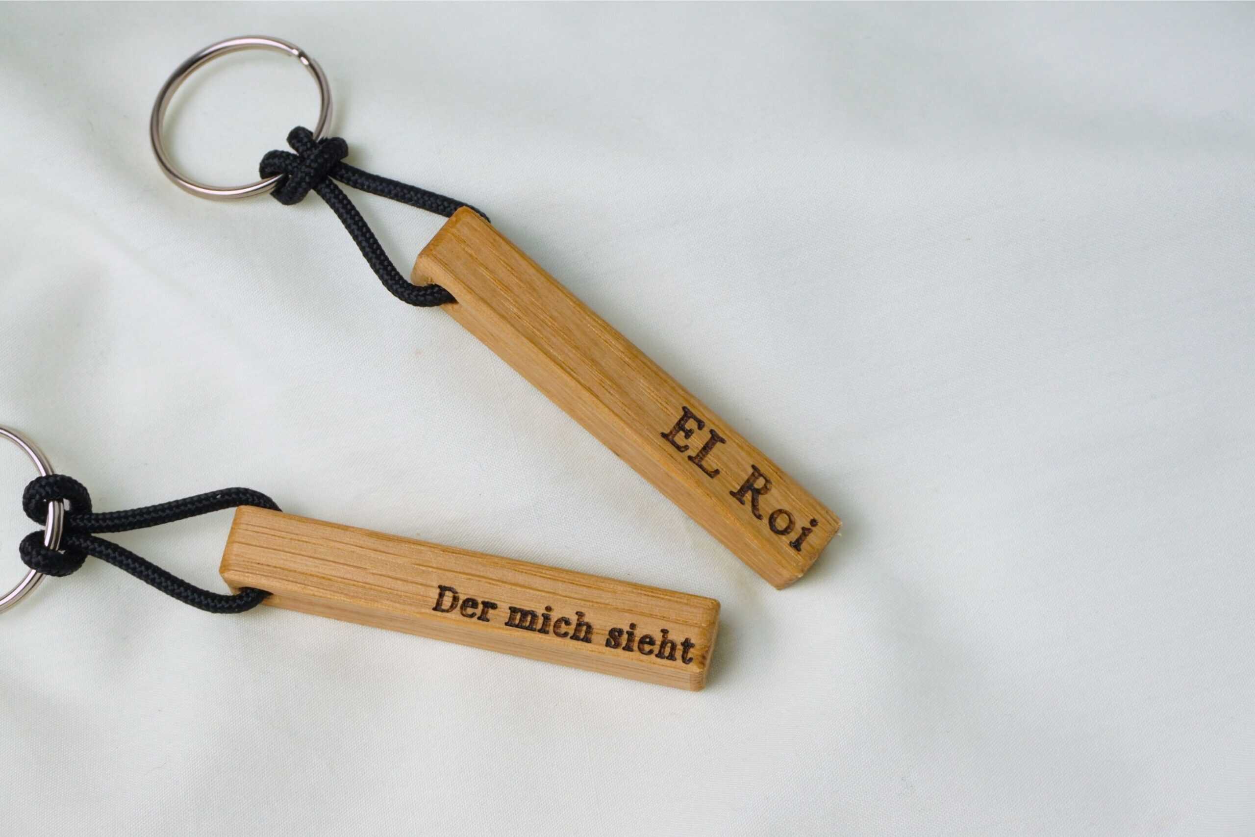 Holz Schlüsselanhänger mit christlichem Spruch, christliche Marken, Geschenkidee.