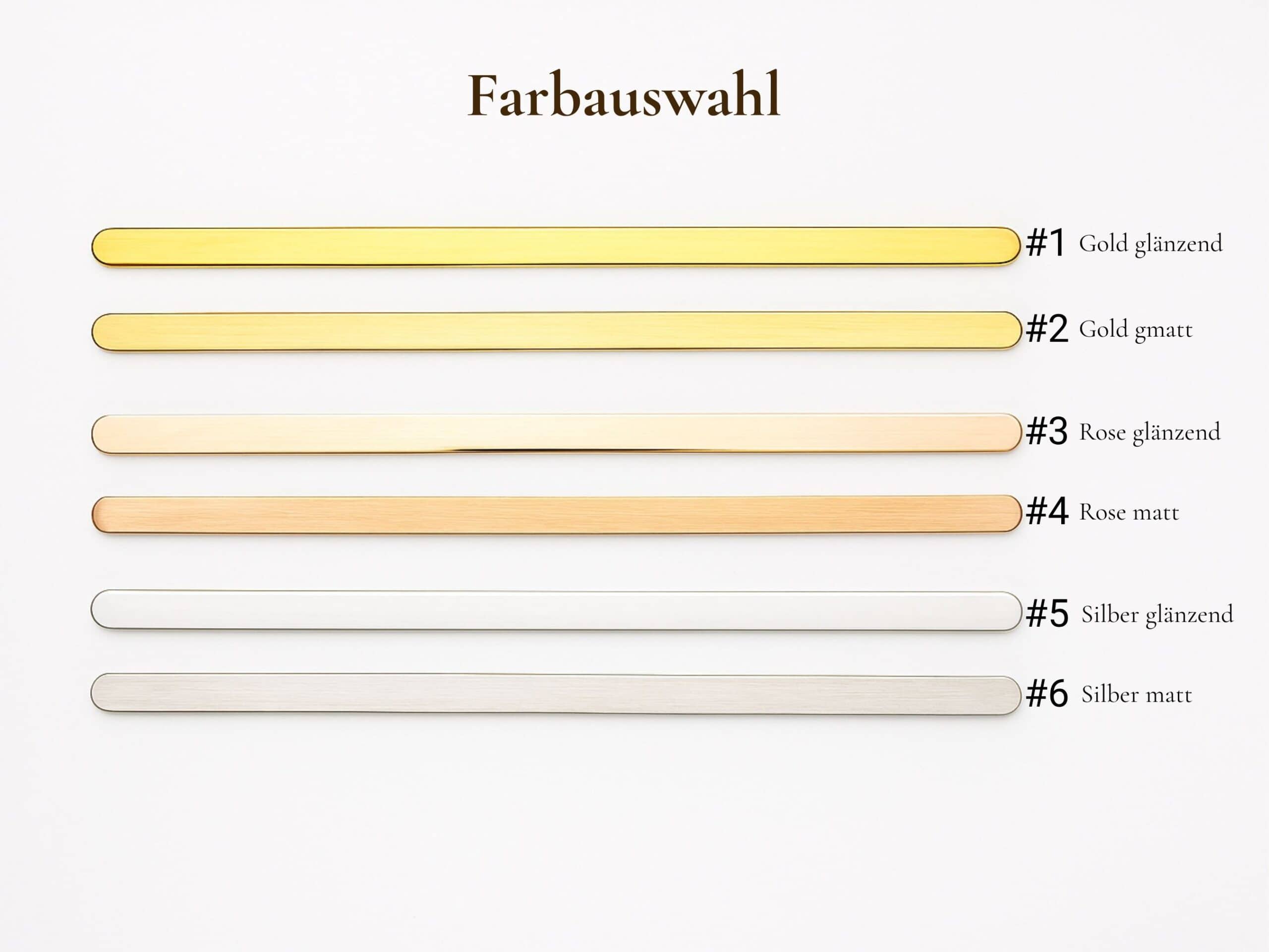 Goldene Holzstäbe in verschiedenen Farbvarianten für christliche Produkte.
