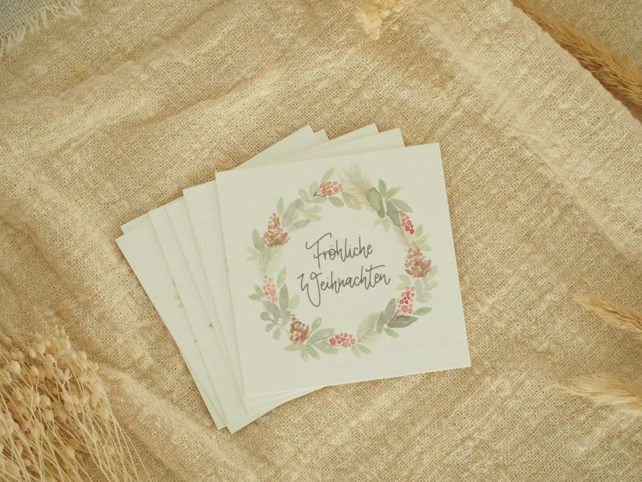 Festliche Weihnachtskarte mit christlichem Gruß, Weihnachten, christliche Botschaft, handmade, österlich, frohe Weihnachten.