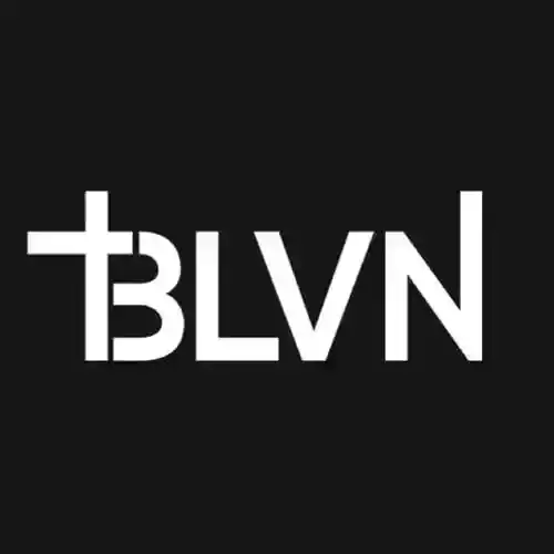 Moderne christliche Marke Logo auf schwarzem Hintergrund.