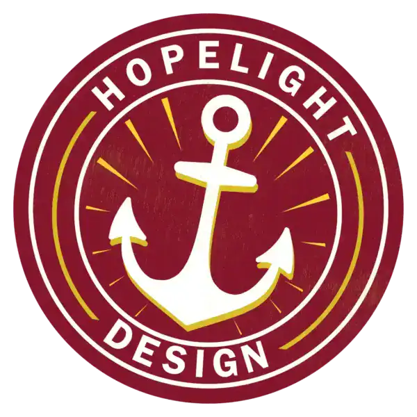 Segel mit Anker, christliches Design, Hoffnung, Glauben, maritimes Symbol, christliche Marke.