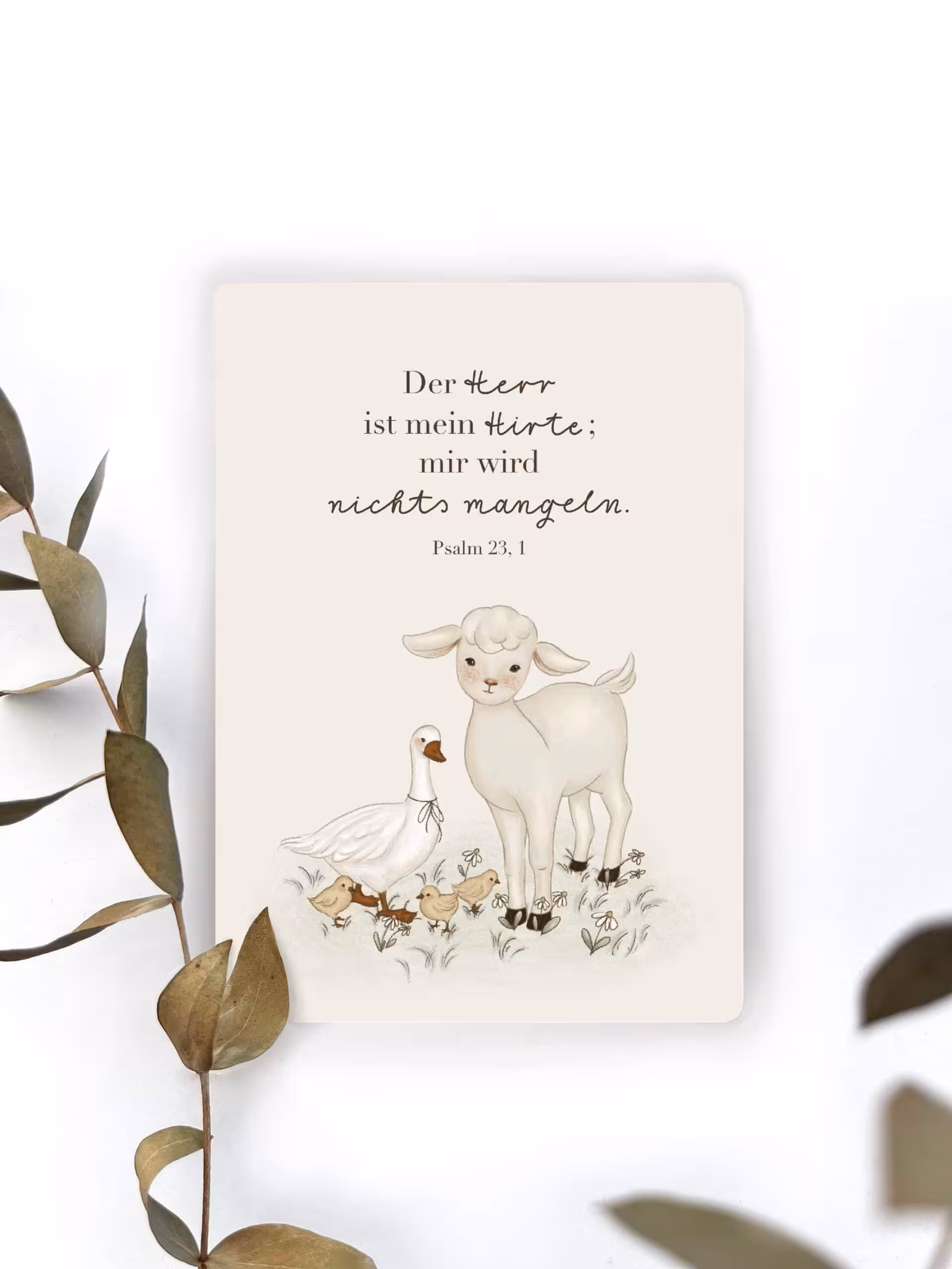 Hübsches Kinderbild mit Zitat und Tierillustrationen in Pastellfarben.