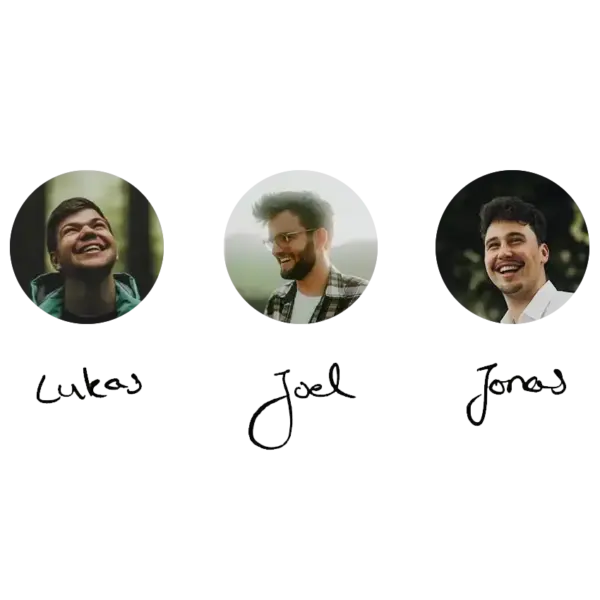 Lachende junge Männer im Freien, fröhliche Freunde, Natur, Gemeinschaft.